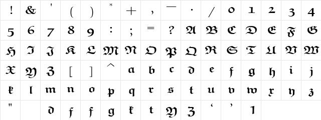eufb6 Regular font glyphpreview