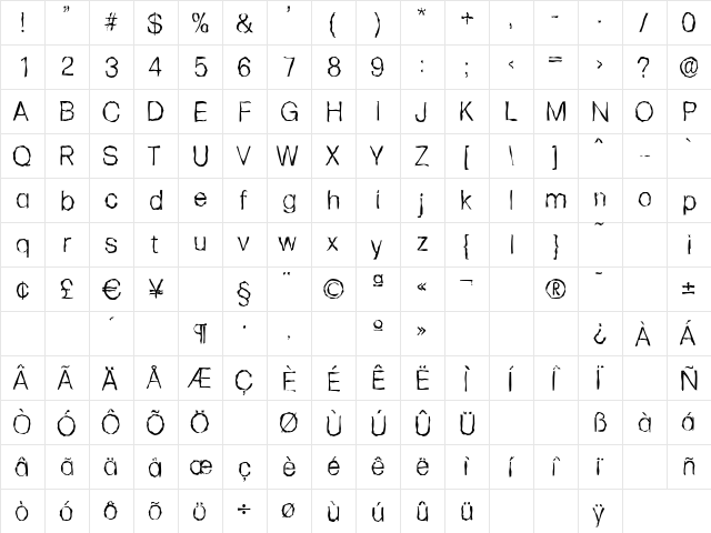 FormulaRandom-Light Regular font glyphpreview