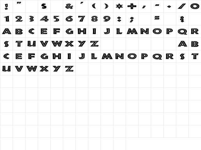 Tribeca Ex Regular font glyphpreview