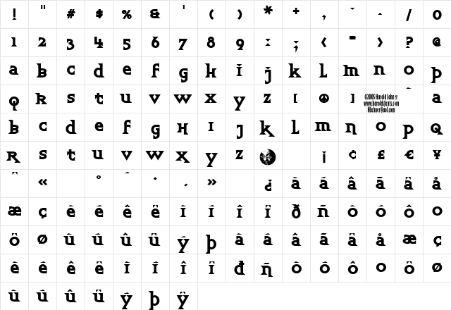 UpbeatBold Regular font glyphpreview