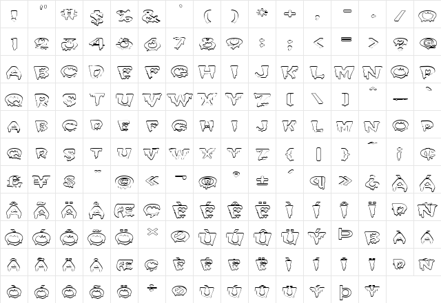 FZ UNIQUE 10 HOLLOW EX Normal font glyphpreview