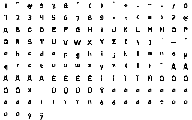 Qoubizza Regular font glyphpreview