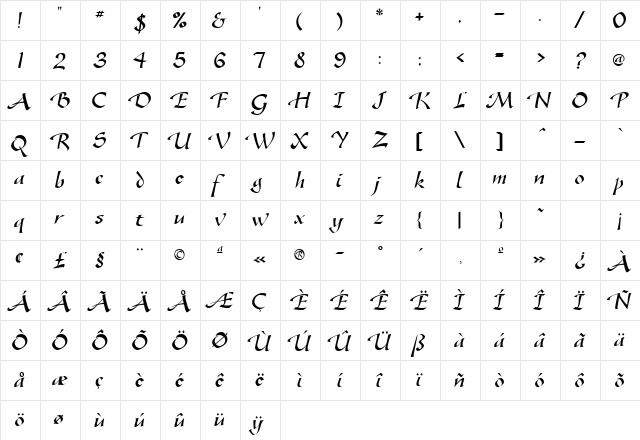 Sonyanna Script SSi Regular font glyphpreview