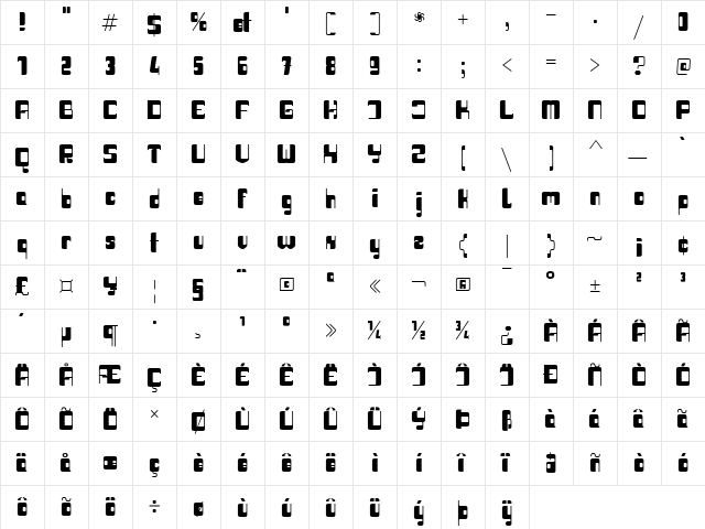 Haike  Exp Regular font glyphpreview