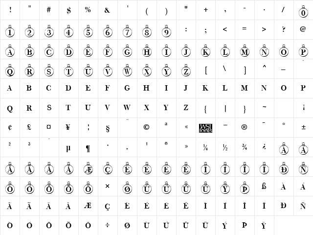 ChristmasTree Regular font glyphpreview
