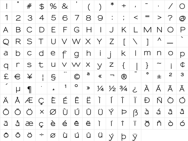 Sansumi Regular font glyphpreview