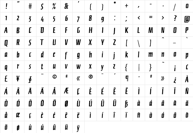 FFNewberlin-BoldRough Regular font glyphpreview