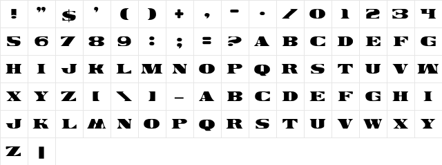 Legal Tender Regular font glyphpreview