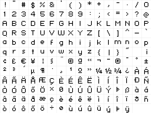 standard 07_54 Regular font glyphpreview