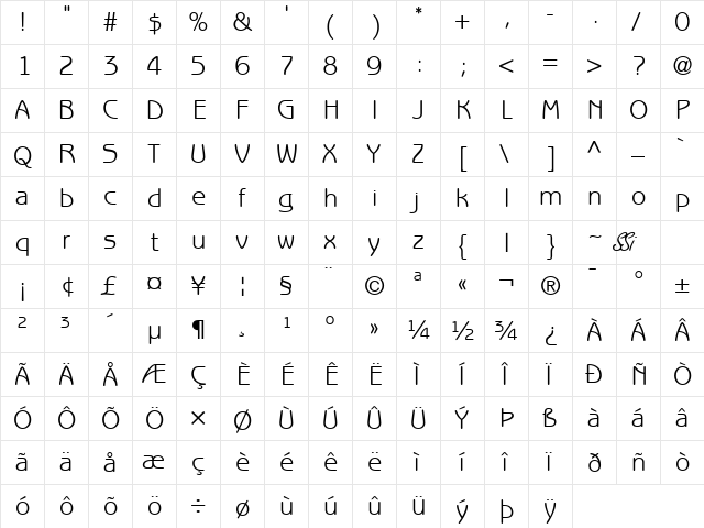 Express Deco GothicLight SSi Book font glyphpreview