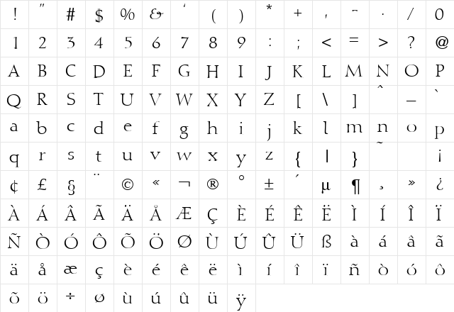 DibbyDB Normal font glyphpreview