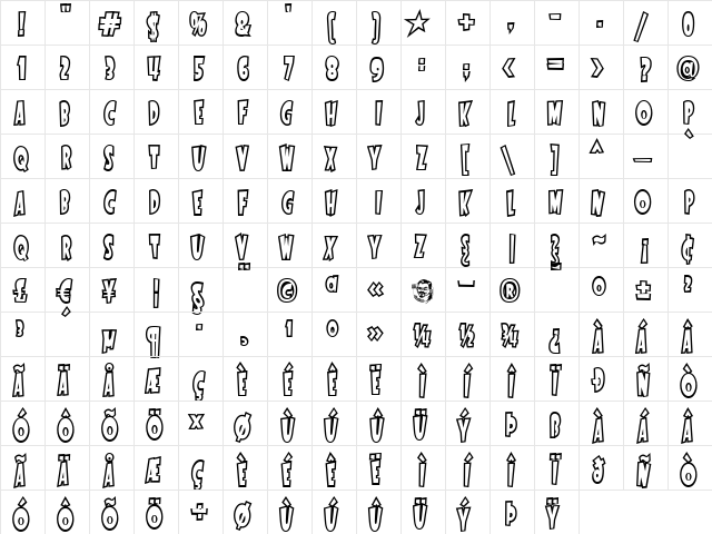StartlingFontOpen Regular font glyphpreview
