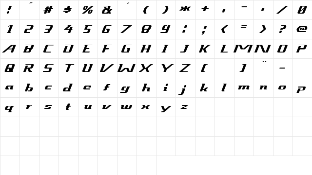Sneakout Regular font glyphpreview