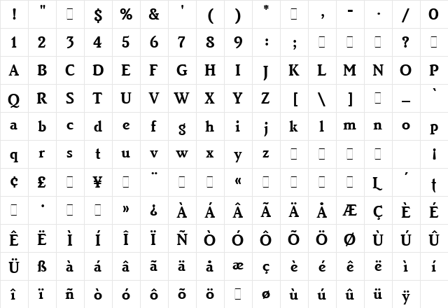 Brighton Bold font glyphpreview