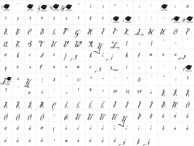 Brother Tattoo Regular font glyphpreview