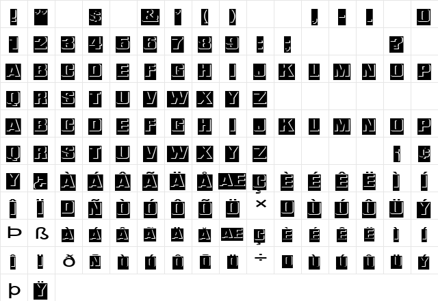 FZ BORDERS 13 EX Normal font glyphpreview