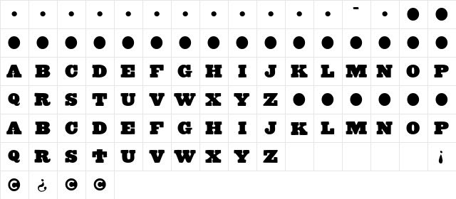 Fatslab Regular font glyphpreview