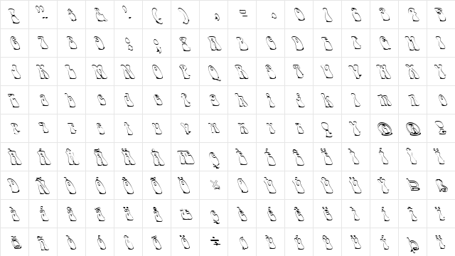 FZ JAZZY 14 SHADOW LEFTY Normal font glyphpreview