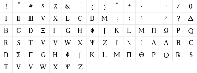 Ancient Geek Regular font glyphpreview