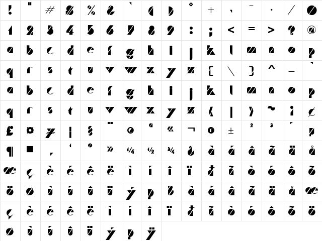Trafalgar Regular font glyphpreview