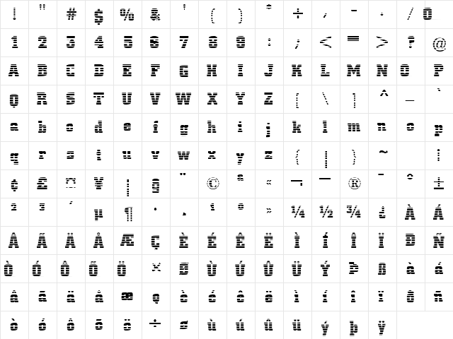 BorghsStriped Normal font glyphpreview