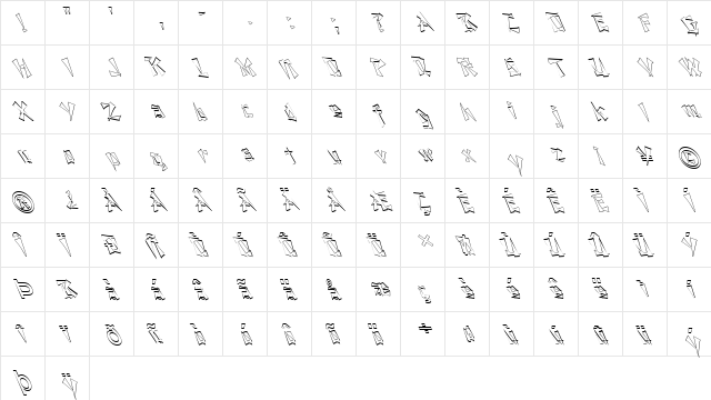FZ UNIQUE 21 HOLLOW LEFTY Normal font glyphpreview