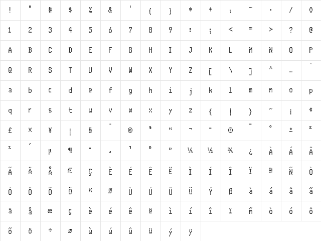 FS Blok Regular font glyphpreview