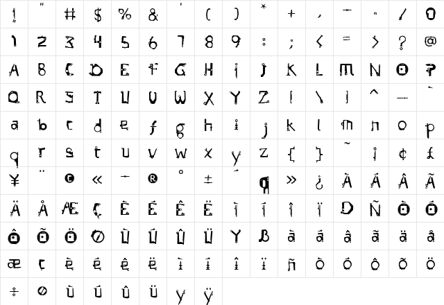 Subamera Regular font glyphpreview
