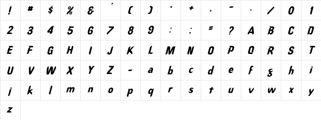 OregonDry Italic Italic font glyphpreview