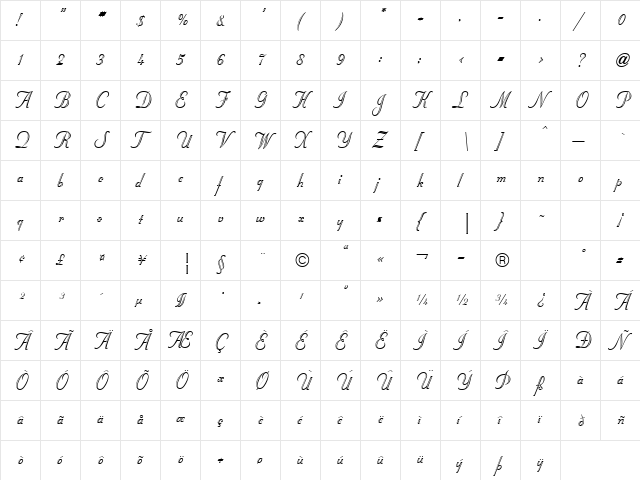 Stuyvesant ICG Eng Regular font glyphpreview