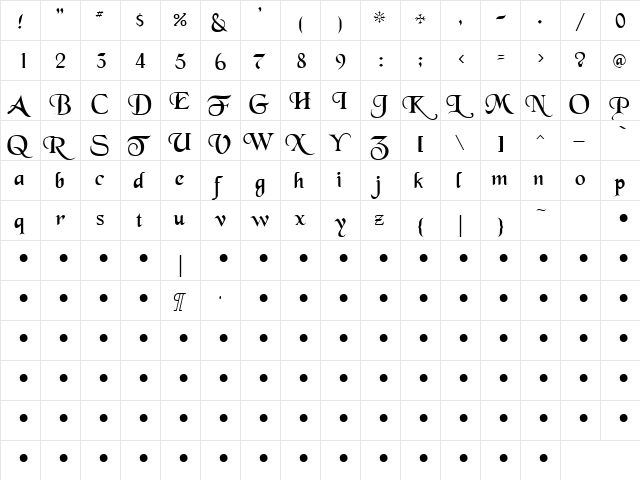 Therapy 2 Regular font glyphpreview