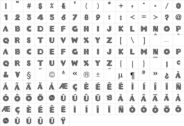 Eklektic-Normal Regular font glyphpreview