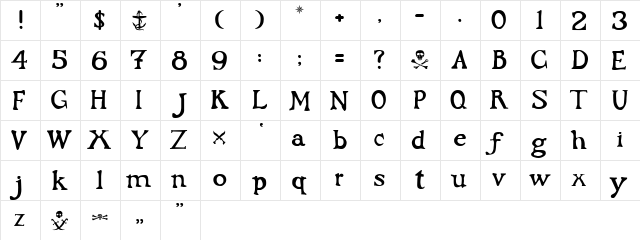 Flibustier Thin font glyphpreview