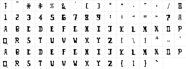 possum droppings. normal font glyphpreview