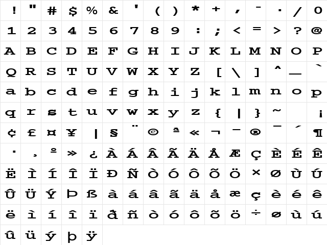 FZ DIGITAL 3 EX Bold font glyphpreview