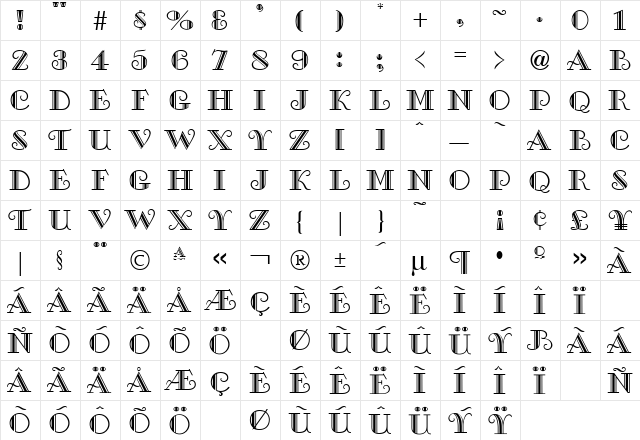 SaltbushCaps Normal font glyphpreview