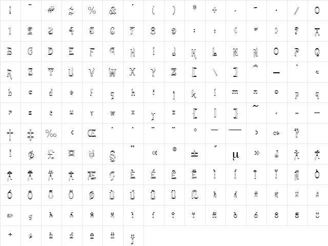 TelepathOpen Regular font glyphpreview