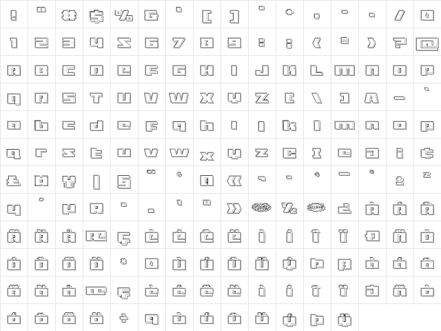 Turbo Charge Engraved Regular font glyphpreview