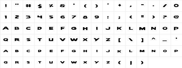 Quartermain Expanded Expanded font glyphpreview