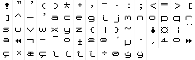 Bittypix Monospace Regular font glyphpreview