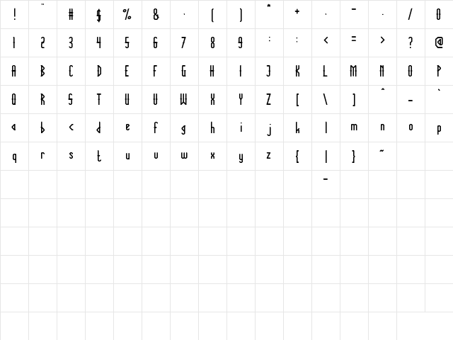 THE INNOCENT ARMY Regular font glyphpreview
