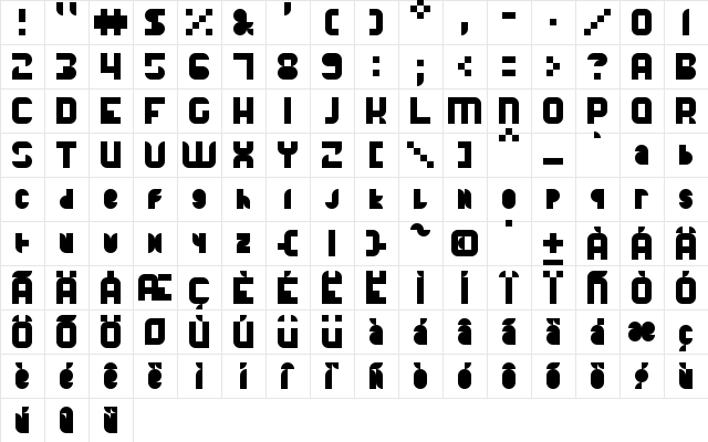 wttm#01 Regular font glyphpreview