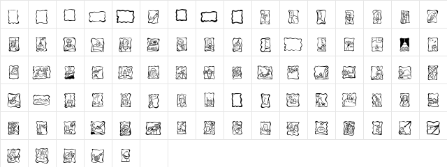 Mini Pics White Bread font glyphpreview