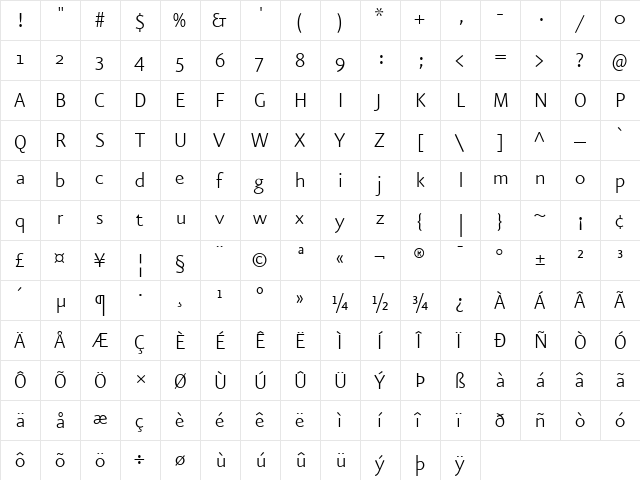 EurekaSans-Light Regular font glyphpreview