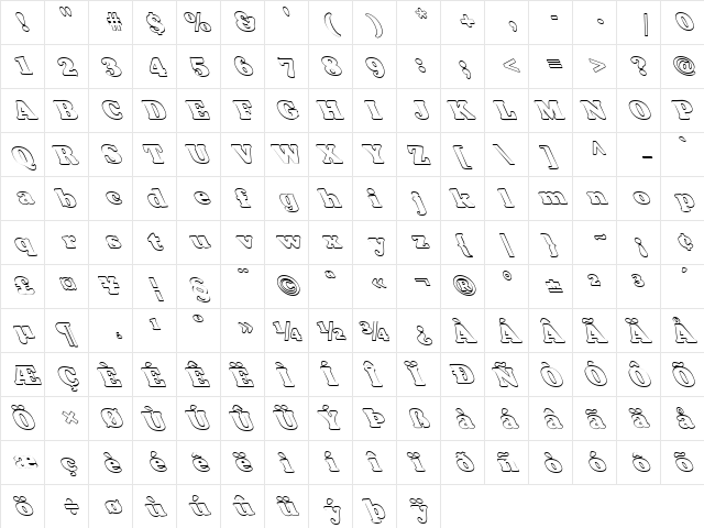 FZ ROMAN 35 HOLLOW LEFTY Normal font glyphpreview