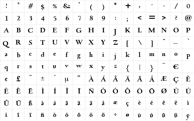 ChampagneBold Regular font glyphpreview