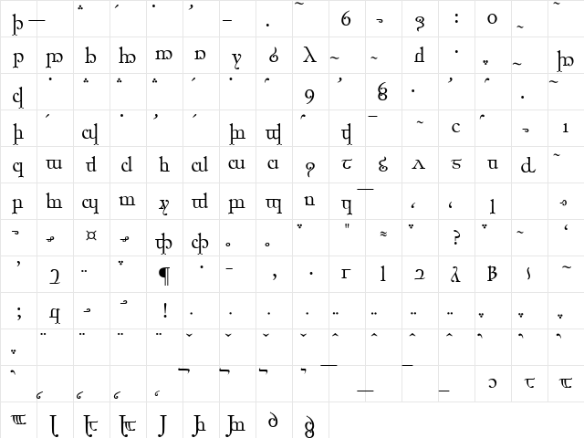 Elfic Caslin Regular font glyphpreview