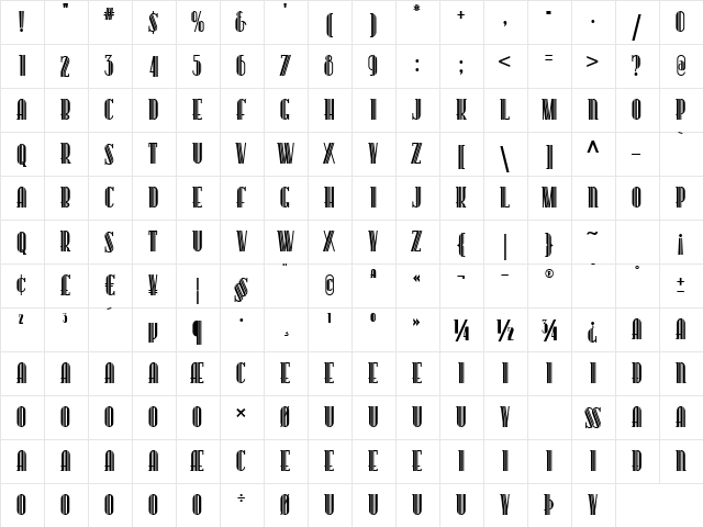 Super Bob Triline Nf Regular font glyphpreview