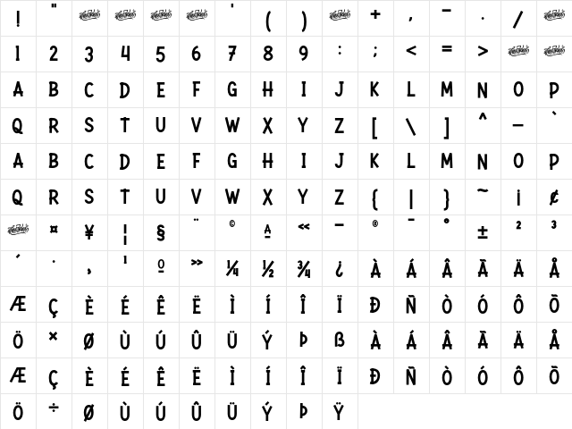Rockbitz Regular font glyphpreview