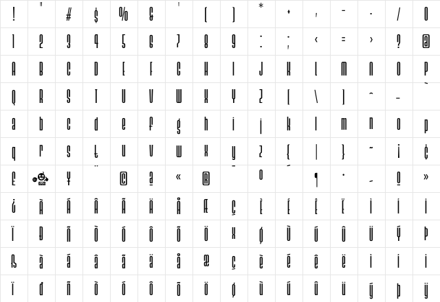 Ainsdale Medium font glyphpreview